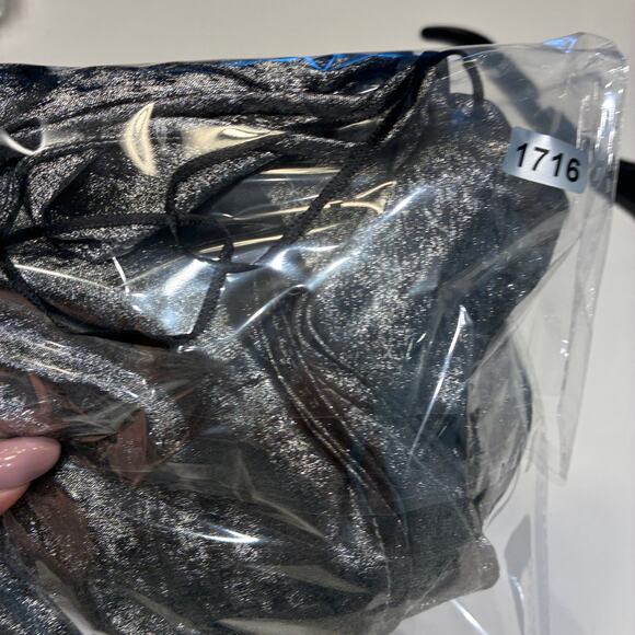 Zara Silver Metallic Satin Cowl Neck Slip Dress Medium - Picture 11 of 11